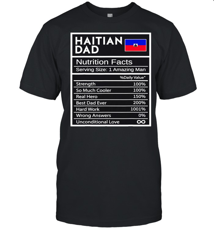 Mens Haitian Dad Nutrition Facts National Pride For Dad shirt