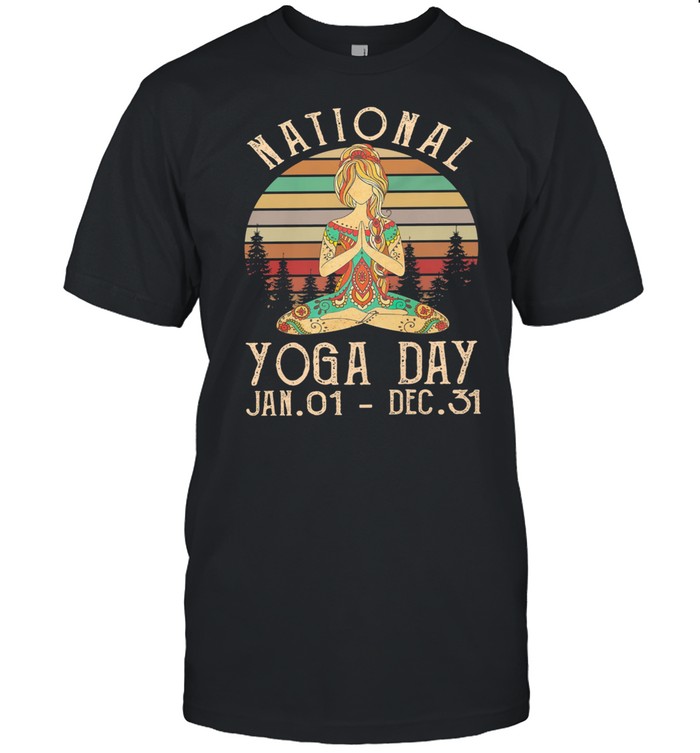 National Yoga Day Jan 01 Dec 31 Vintage Retro shirt