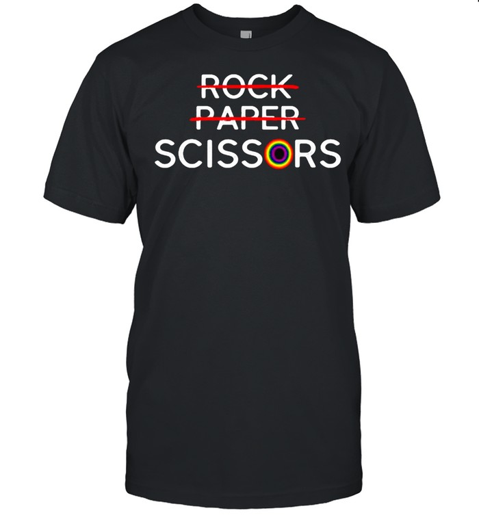 Rock Paper Scissors Lesbian Pride Rainbow LGBT T-Shirt