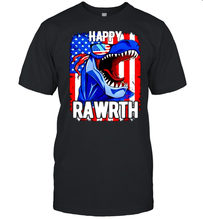 T rex happy rawrth 4th of july shirt