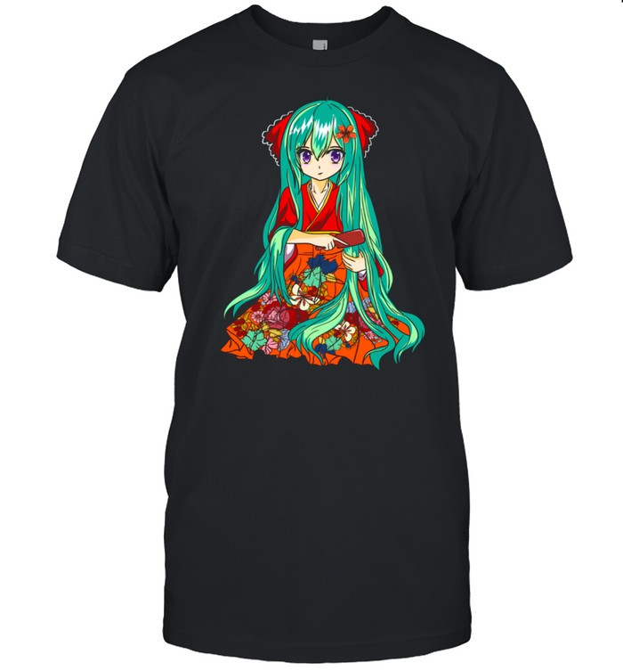 Traditional Japanese Anime Girl Cherry Blossoms shirt