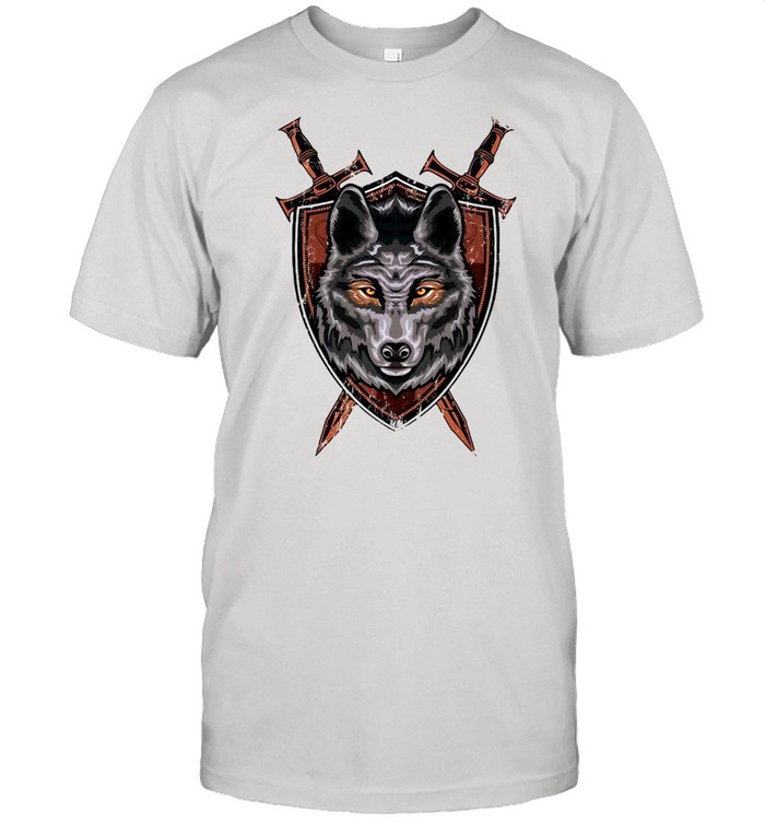 Wolf Sword Shield Renaissance Medieval Knight House Sigil T-shirt