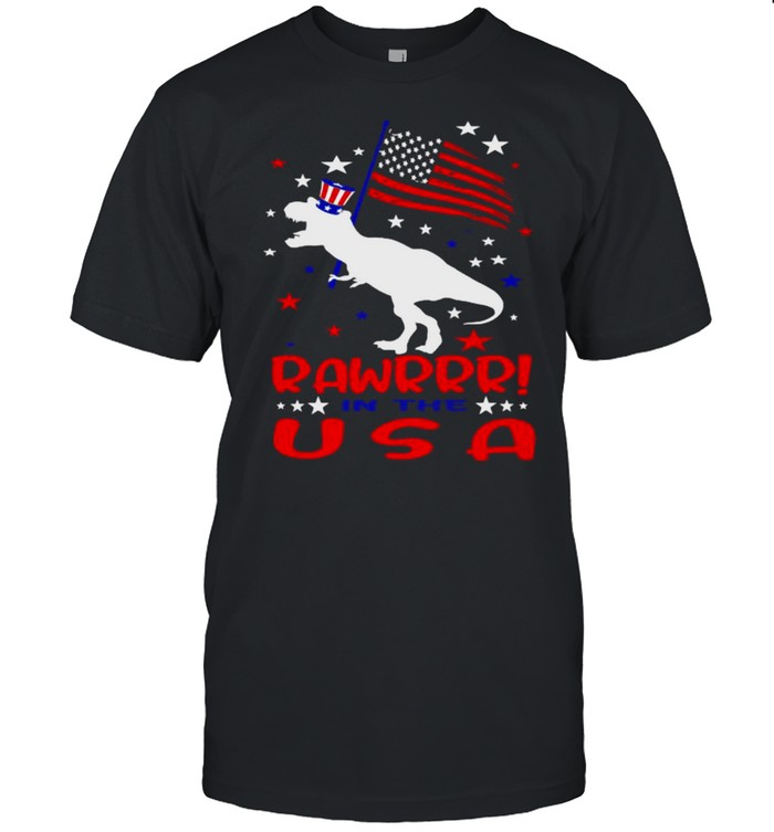 Rawrrr! In The USA T Rex Dinosaur 4th July America Patriotic T-Shirt