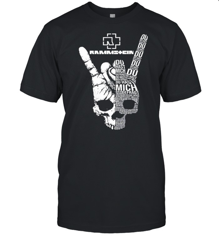 Skull victory sign rammstein du hast mich gefragt shirt