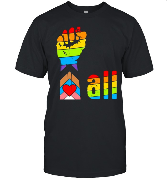 All love heart lgbt pride shirt