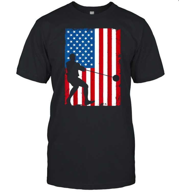 American Flag Vintage Sports T-Shirt
