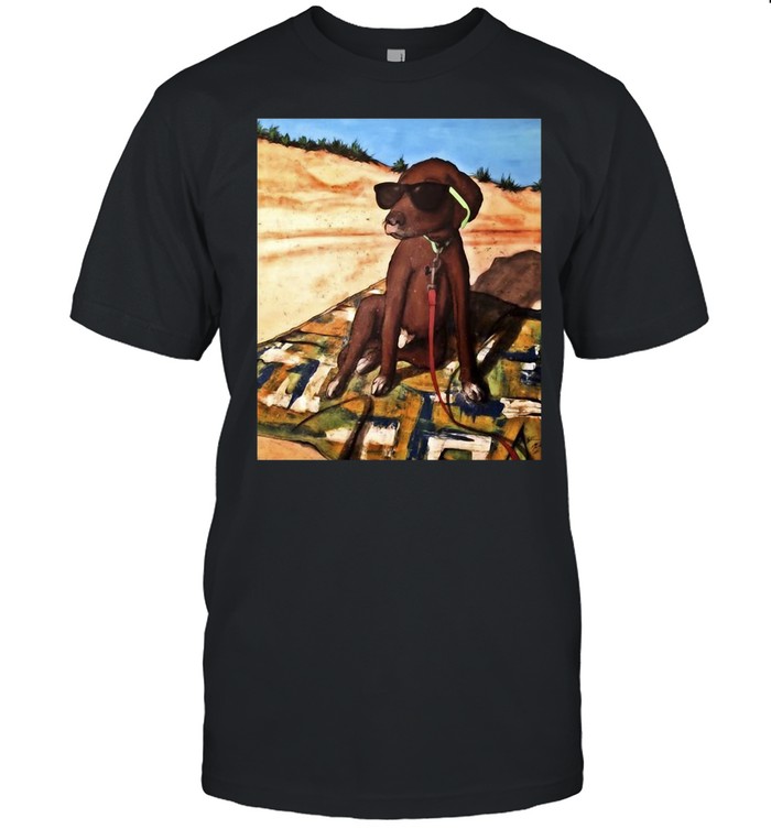 Beach Dog Vacation Retro T-shirt