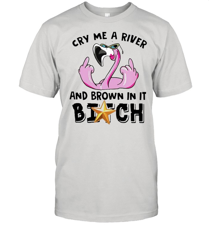 Flamingo cry me a river and brown in it bitch shirt