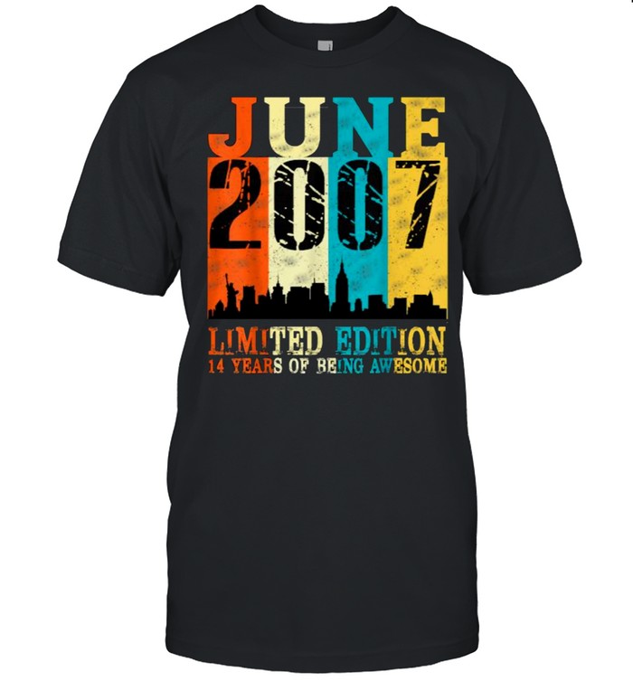 June 2007 Limited edition 14 years of being awesome vintage 14th Birthday T-Shirt