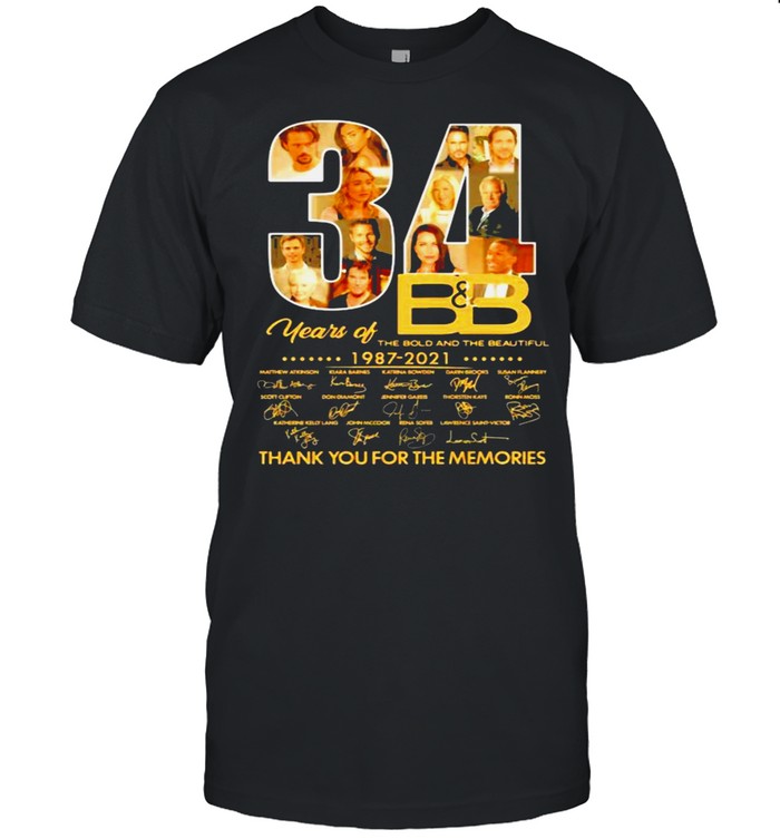 34 years of 1987 2021 thank you for the memories signature shirt