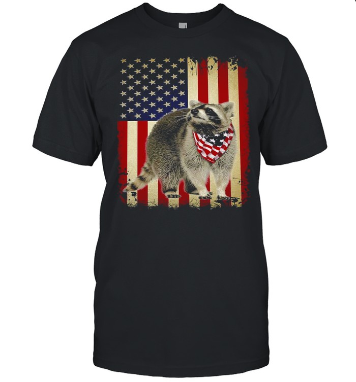 American Flag Raccoon Smile T-shirt