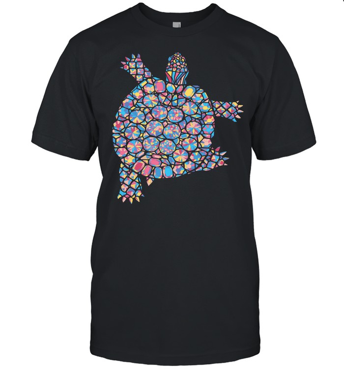 Buntes Schildkröte Farbvolles Tier Design Langarmshirt shirt