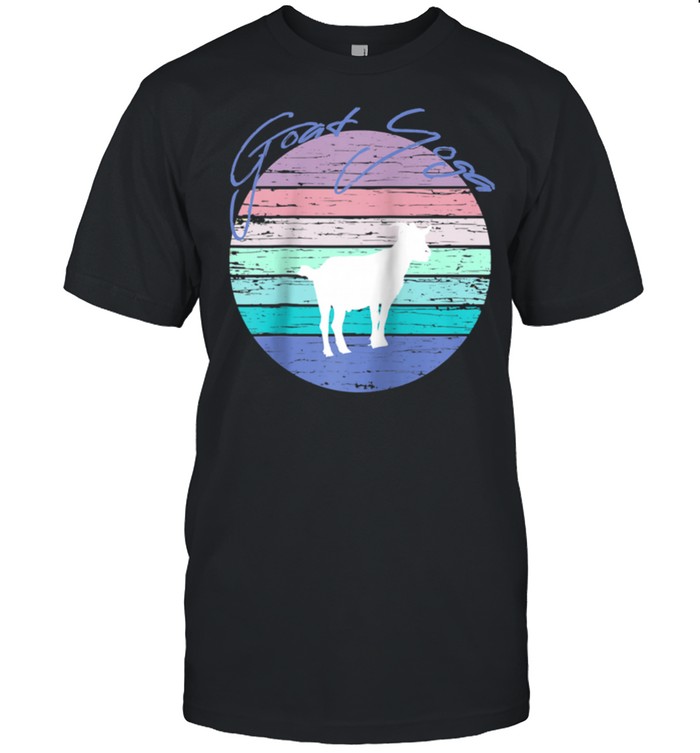 Goat Yoga Retro Sunset Silhouette Tee Pygmy Goat shirt