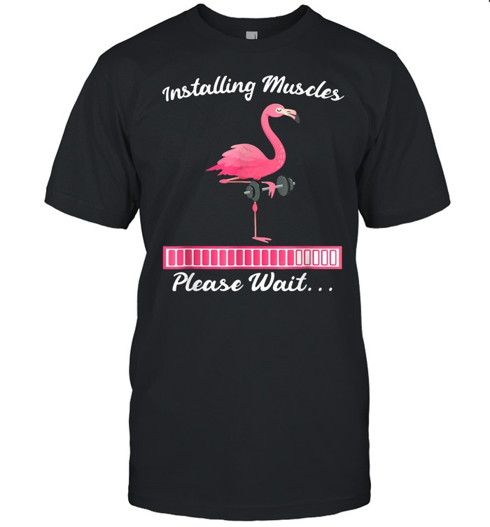 Installing muscles flamingo shirt