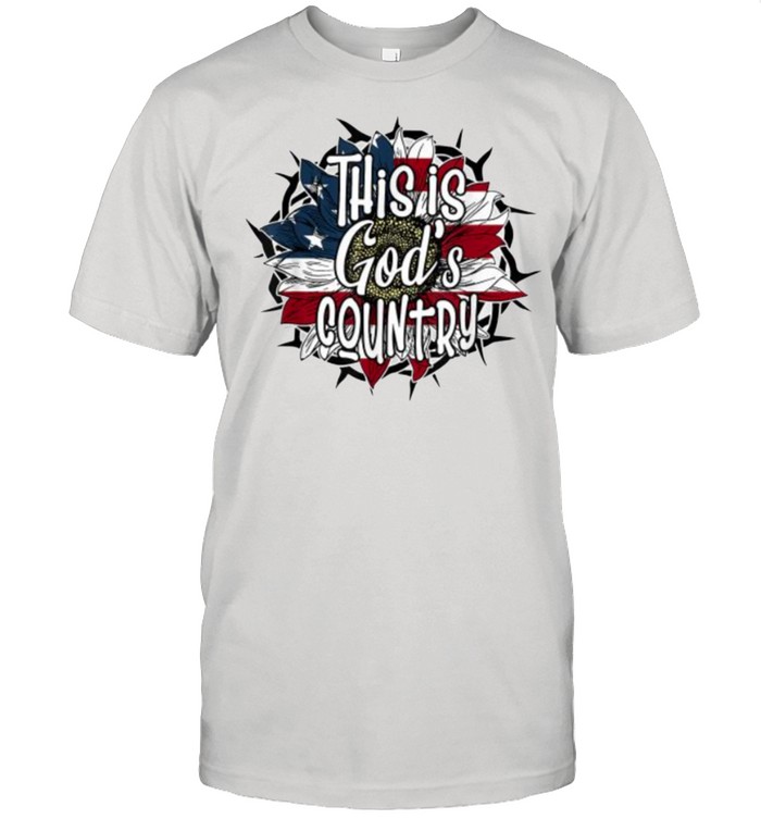This Is God’s USA Country American Flag Sunflower T-Shirt