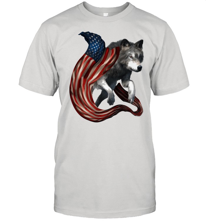 Wolf Cool And Freedom Wolf Lovers American Flag shirt