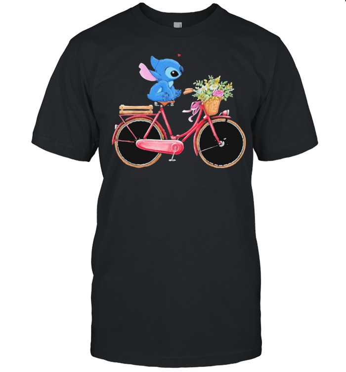 Stitch bike flower shirt