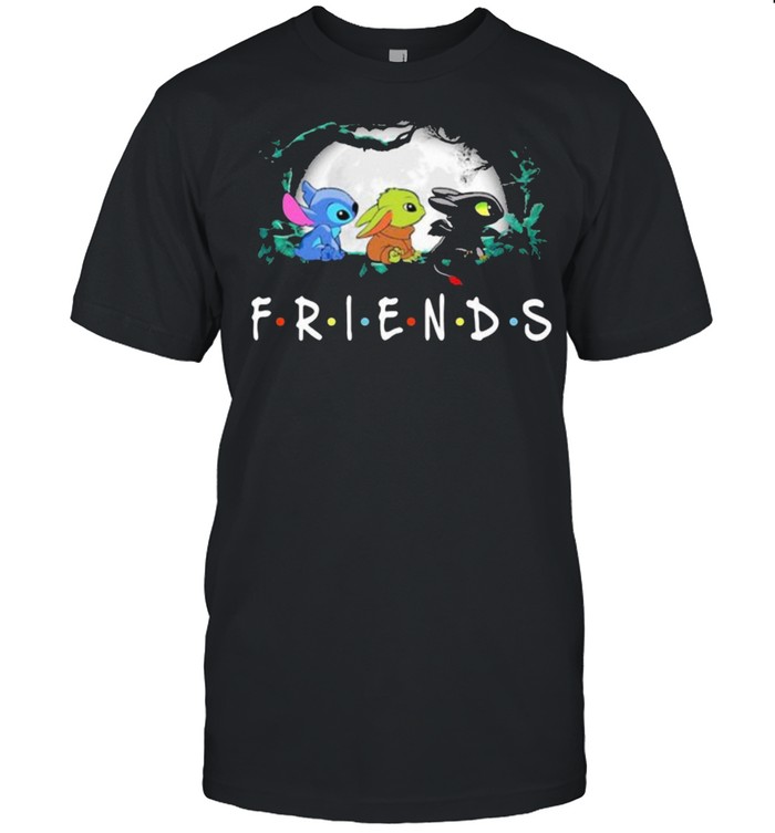 Stitch yoda toothless friends shirt