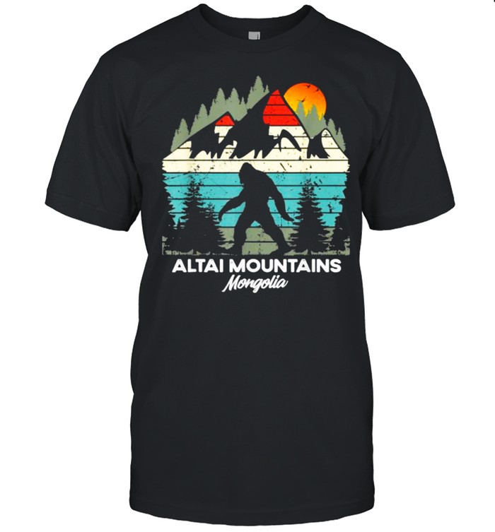 Altai Mountains Mingolia Bigfoot Hiking Sunset Vintage T-Shirt