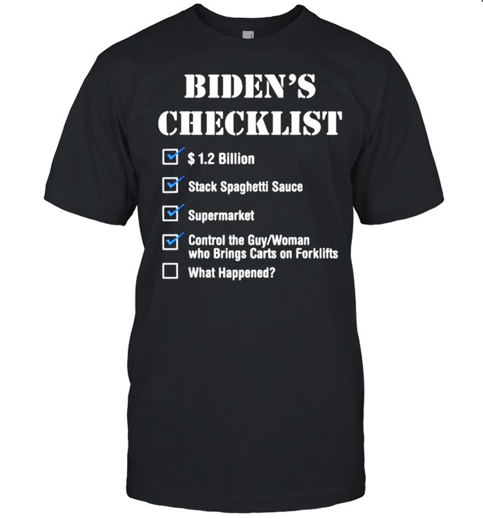 Biden’s Checklist, Funny Conservative T-Shirt