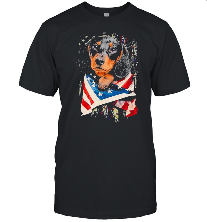 Dachshund lover American flag shirt Classic Men's T-shirt