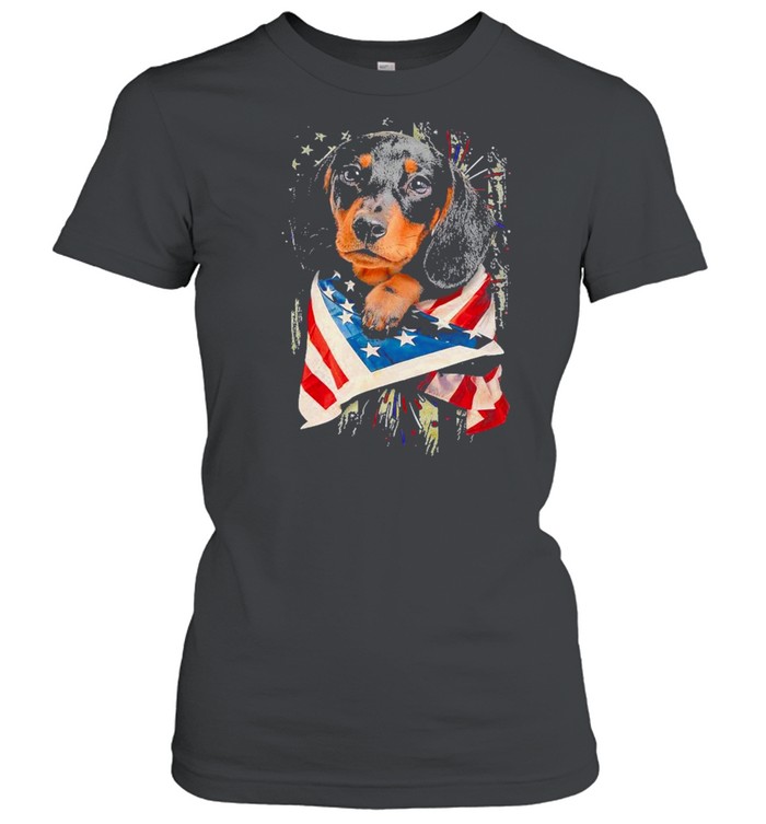 Dachshund lover American flag shirt Classic Women's T-shirt
