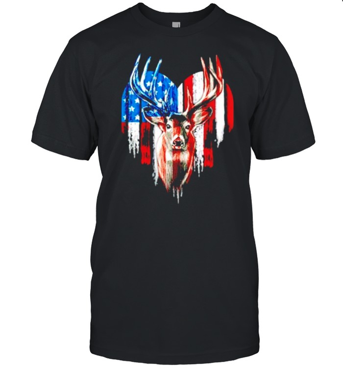 Deer American flag happy 4th of July shirt