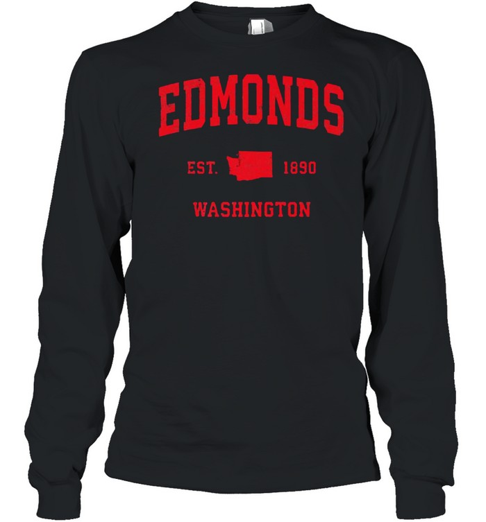 Edmonds Washington WA Est 1890 Vintage Sports T- Long Sleeved T-shirt