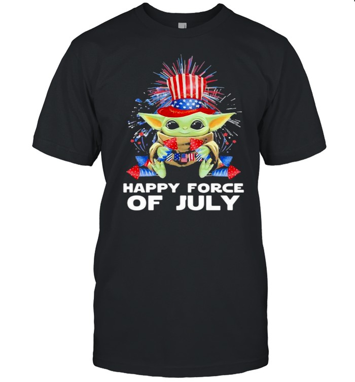 Happy force of July yoda firework independence day shirt