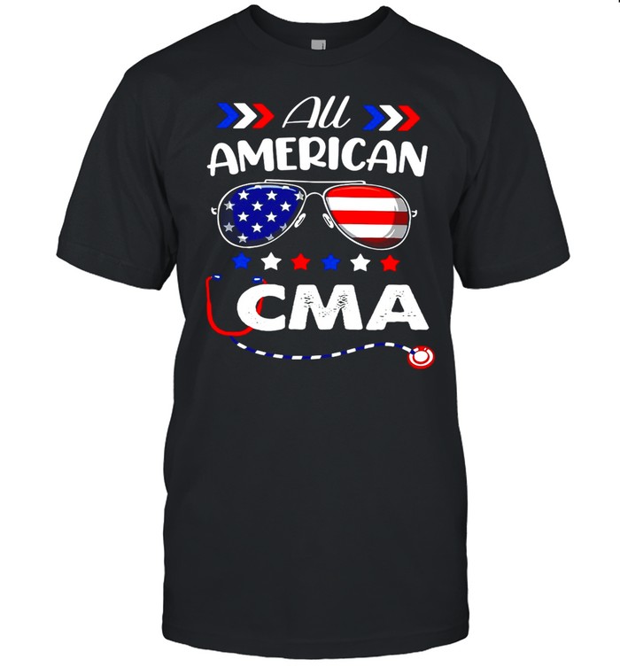 All American CMA Nurse 4th Of July Patriotic USA Flag Nursing T-shirt