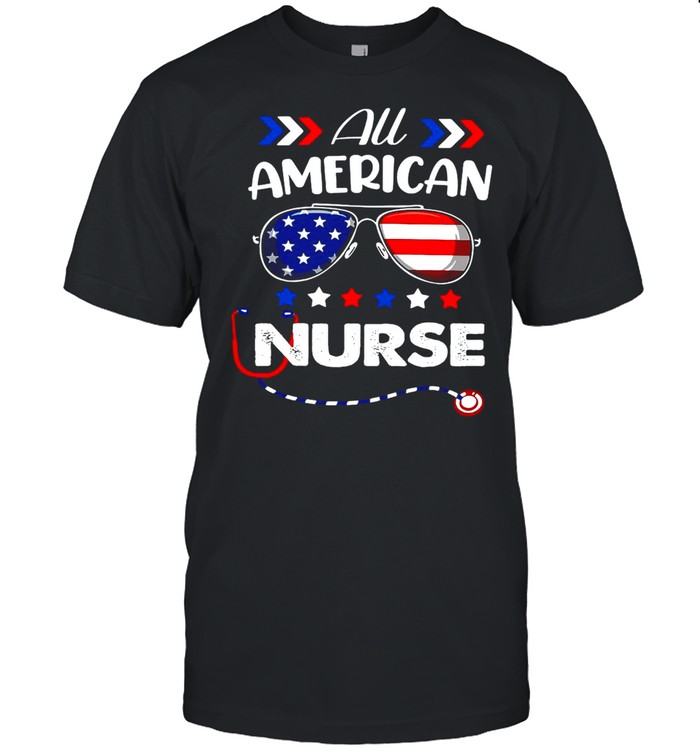 All American Nurse 4th Of July Patriotic USA Flag Nursing T-shirt Classic Men's T-shirt