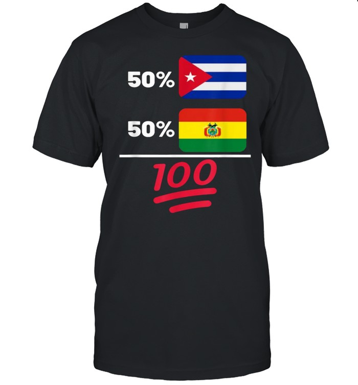 Bolivian Plus Cuban Mix Flag Heritage T-Shirt