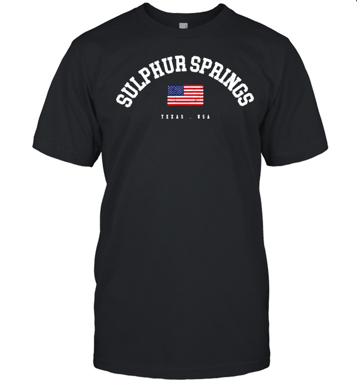 Sulphur Springs TX Retro American Flag USA City Name T-Shirt