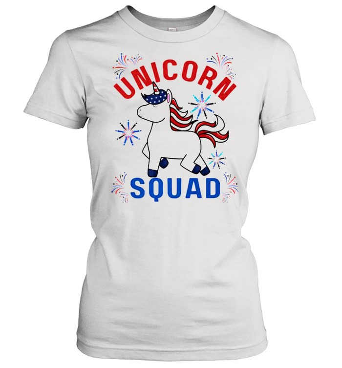 Unicorn Squad Patriotic Fireworks 4th Of July independence T- Classic Women's T-shirt