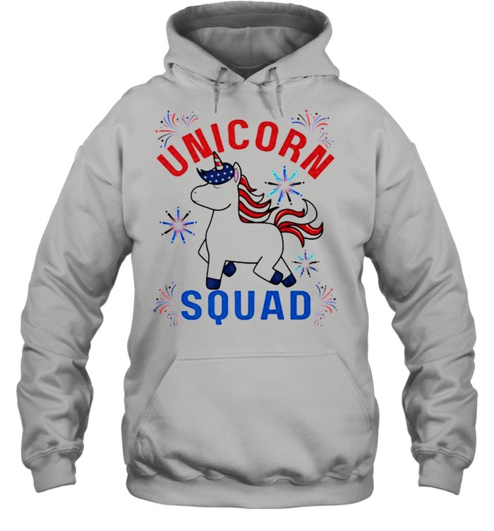 Unicorn Squad Patriotic Fireworks 4th Of July independence T- Unisex Hoodie