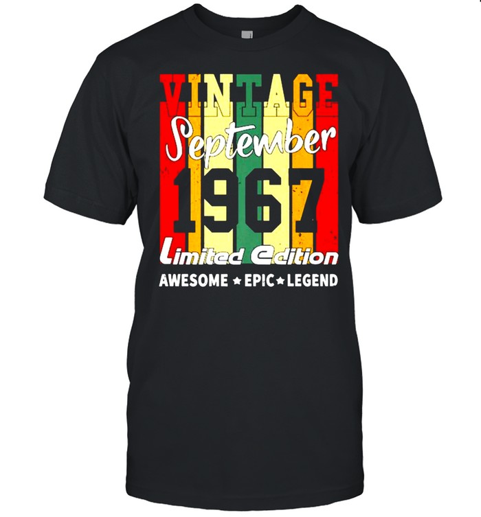 Vintage September 1967 Limited Edition Birthday Decoration T-Shirt