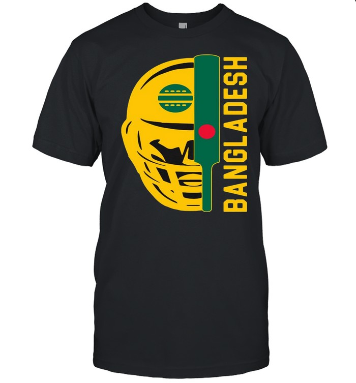 Cricket Bangladesh Fan Helmet Ball And Bat Design T-shirt