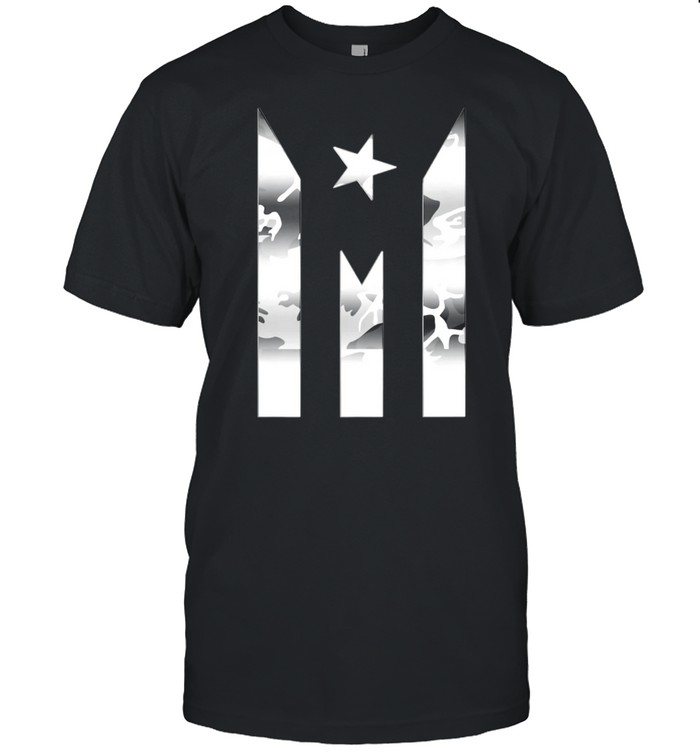 Puerto Rico Resiste Black Flag Camo shirt