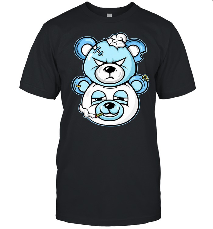 Douple Bear Graphic Tee Match Jordan 11 Low Legend Blue T-shirt
