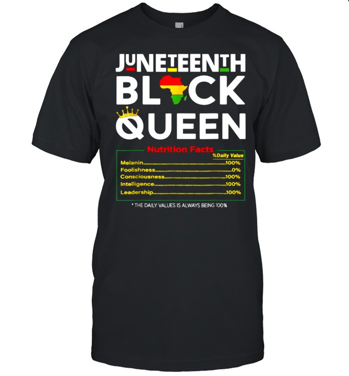 Juneteenth Black Queen Nutritional Facts 4th Of July T-Shirt