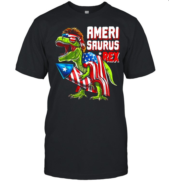 AMERISAURUS Dinosaur T rex 4th of July independence T-Shirt
