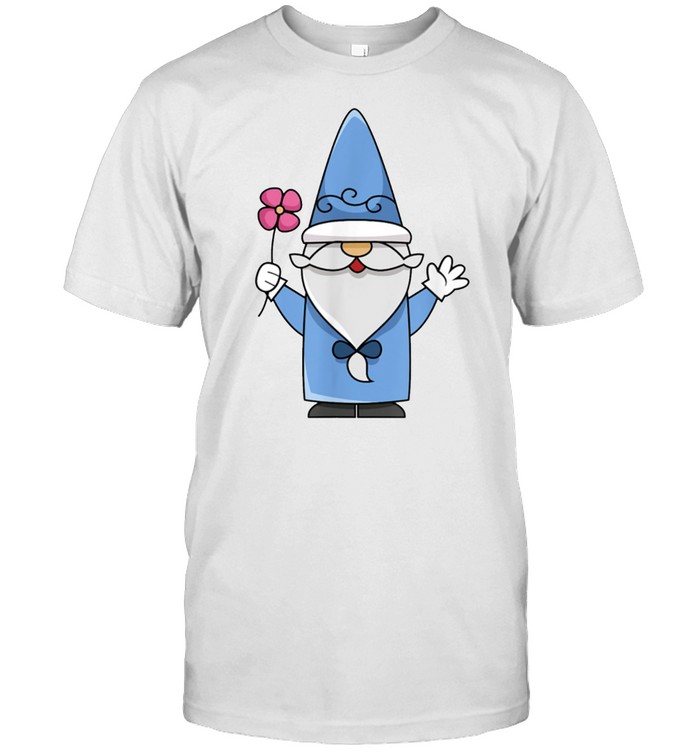 Gnome holding Flower Kind, Bearded Gnome shirt