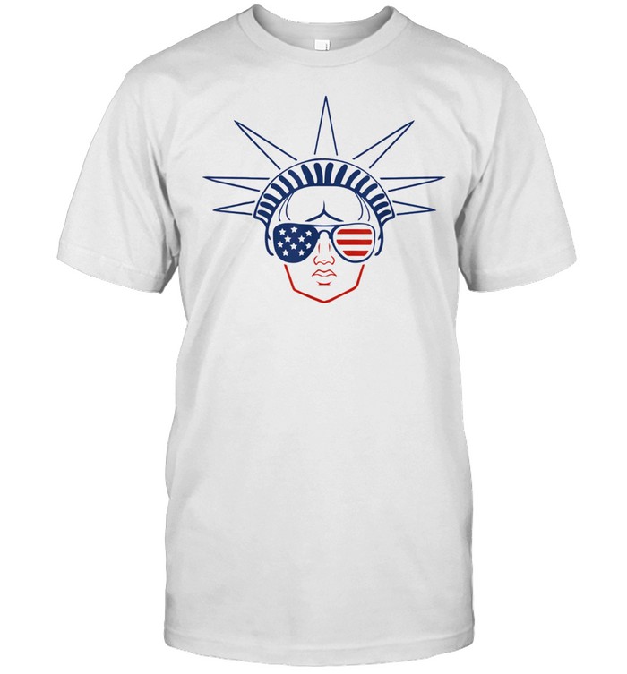 US Flag Statue of Liberty Sunglasses Apparel July 4th Party shirt