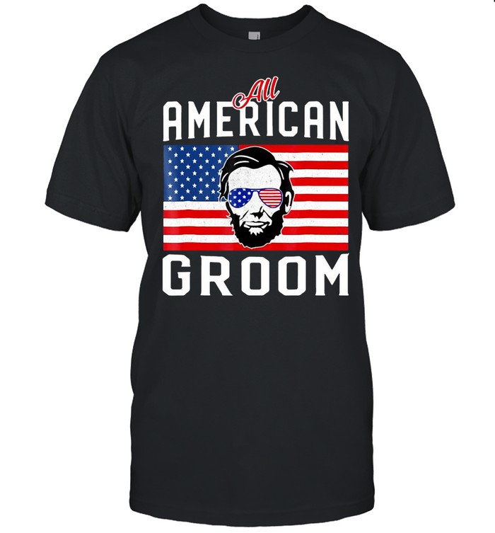 American Flag Groom July 4Th Bachelor Wedding Party Shirt