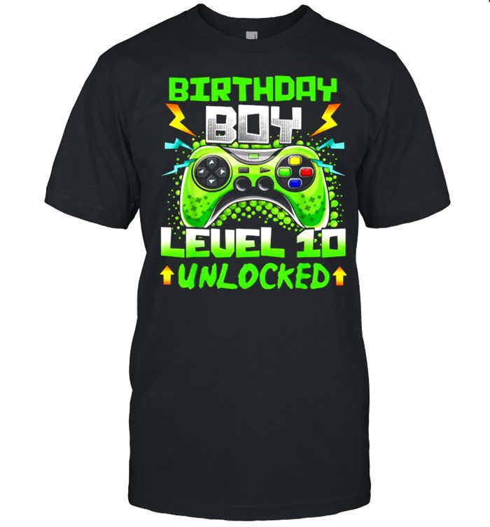 Birthday Boy Level 10 Unlocked Video Gamer T-Shirt