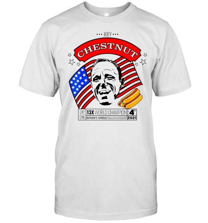 Joey Chestnut 4th of July 13x world champion shirt
