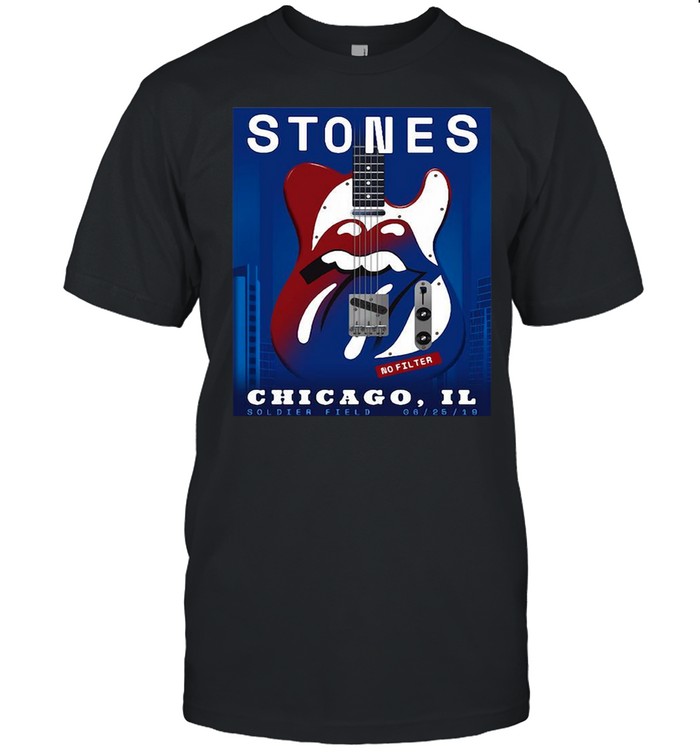 Rolling Stones guitar Chicago it soldier field shirt
