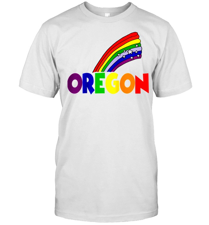 Smilealottees Cool Oregon and Rainbow Travel Cartoon shirt