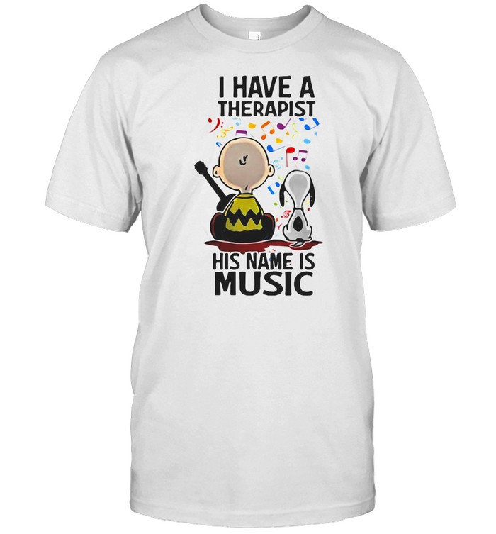 Snoopy Charlie Brown I Have A Therapist His Name Is Music T-shirt