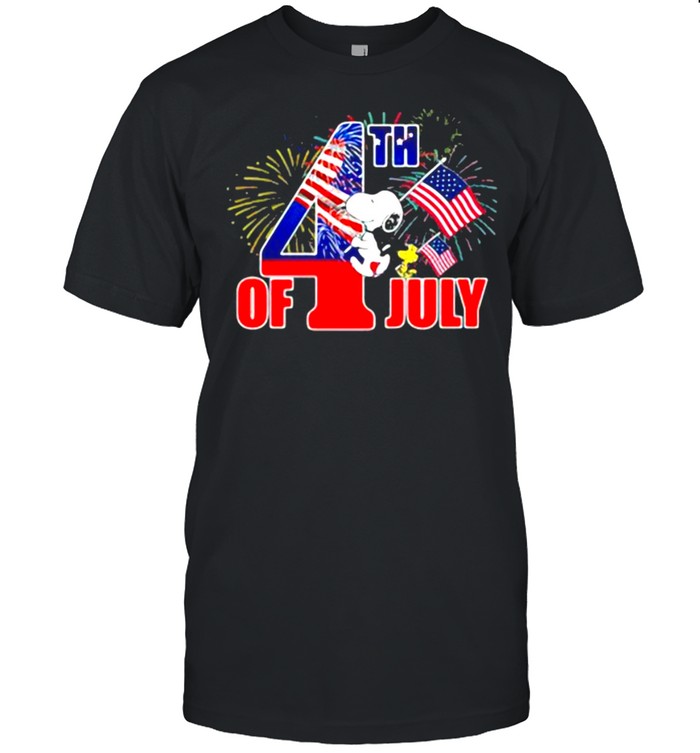 4th Of July Firework Snoopy American Flag Shirt